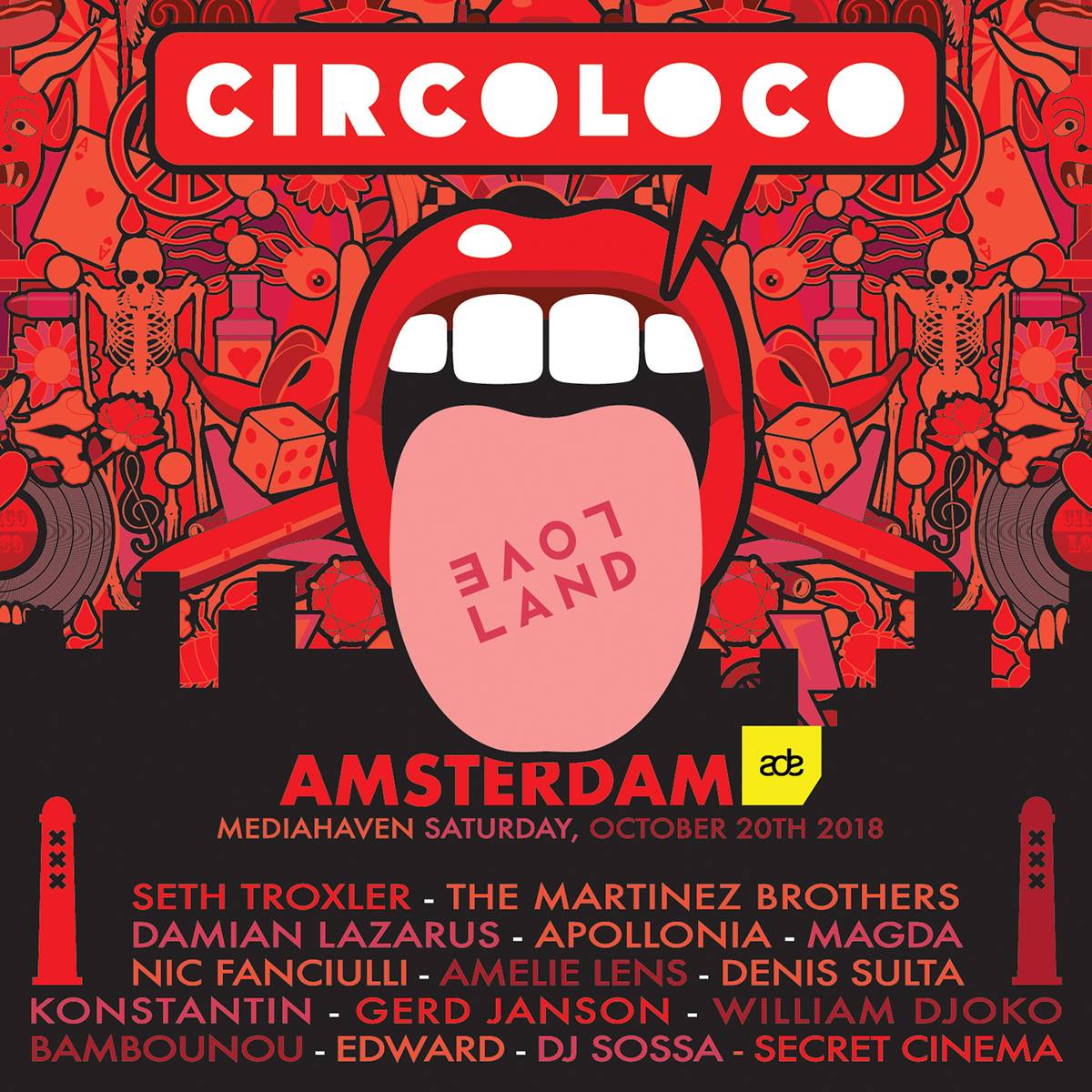 Circoloco x Loveland at ADE Amsterdam 2018: the line up! | Ibiza by night