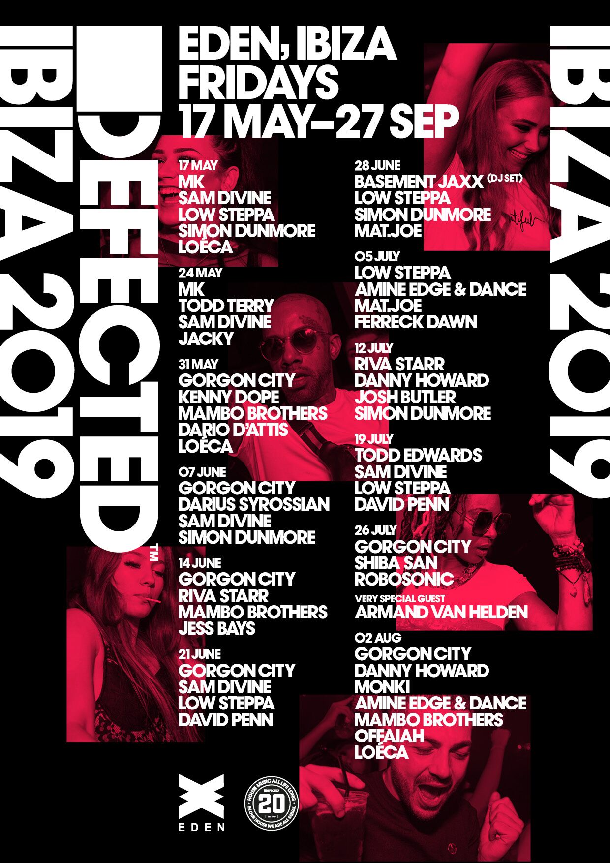 Defected reveals season 2019 line ups part 1 at Eden Ibiza! | Ibiza by ...