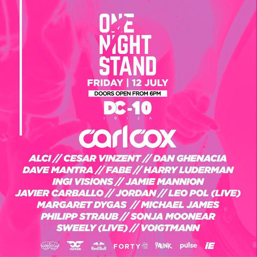 Carl Cox & One Night Stand at DC-10 Ibiza: the set times! | Ibiza by night