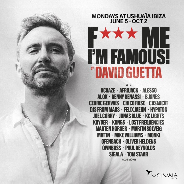 David Guetta at Ushuaïa reveals season 2025 line up! by night