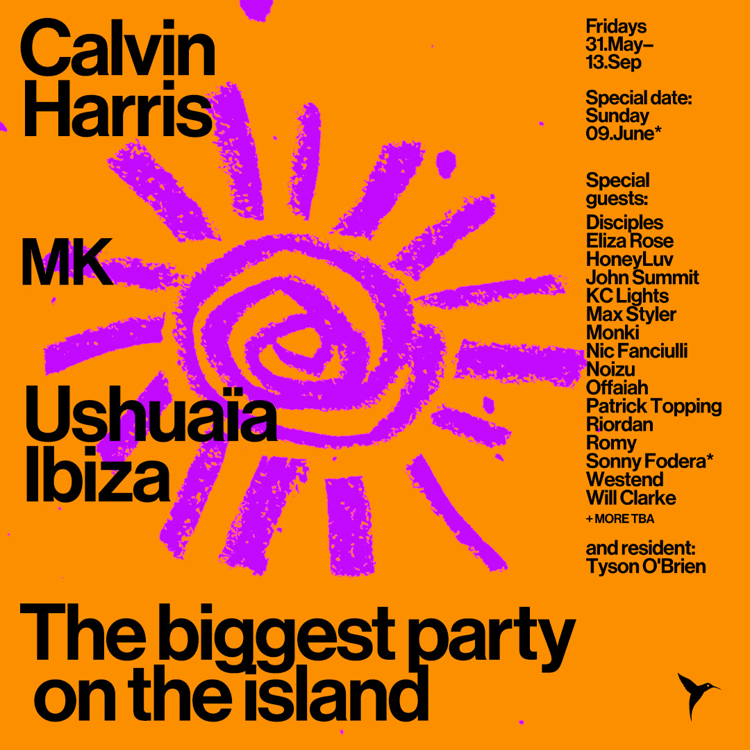 Calvin Harris at Ushuaïa reveals 2024 line up MK, Disciples